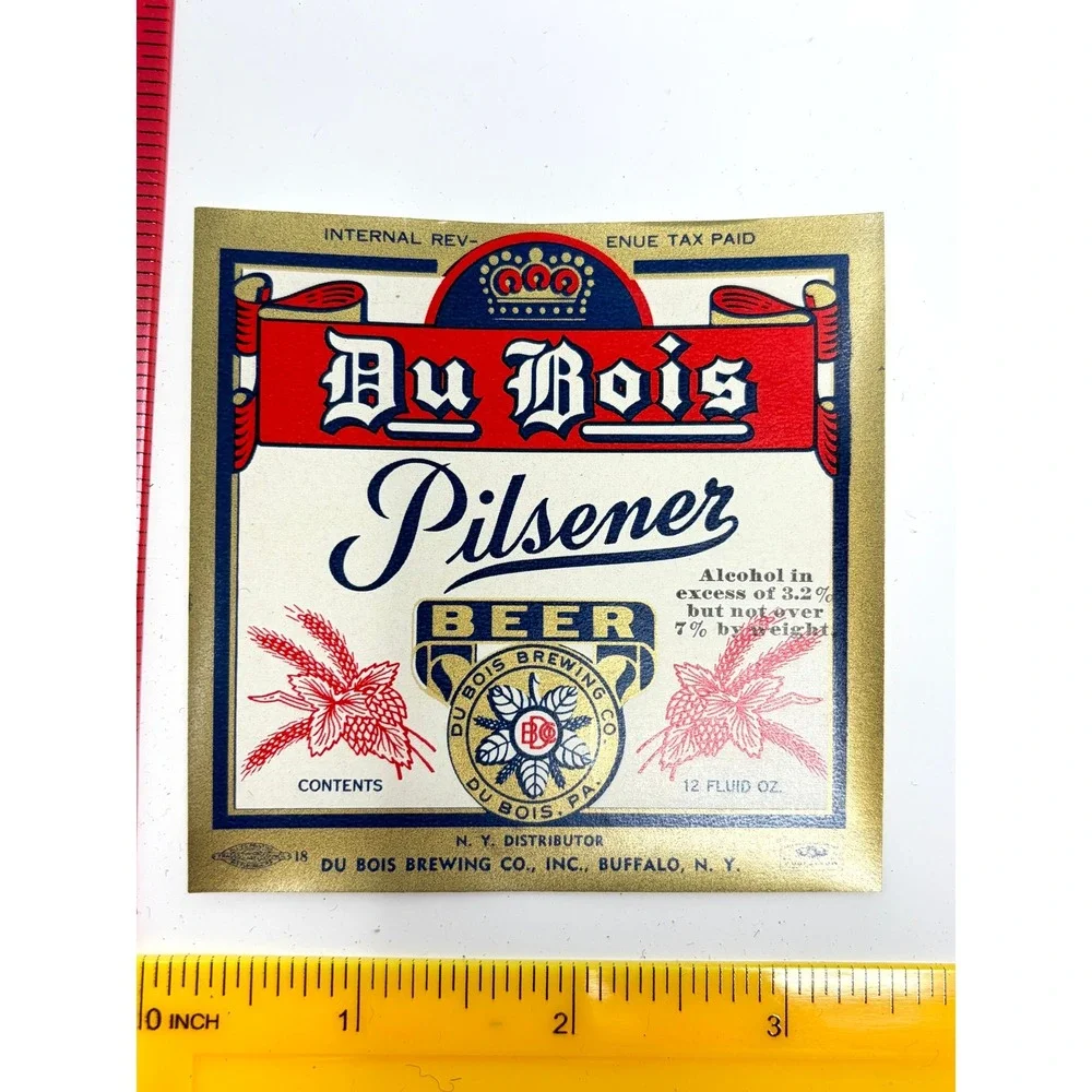 Lot of 5 Vintage Du Bois Pilsener Beer Labels IRTP Buffalo NY Du Bois Brewing